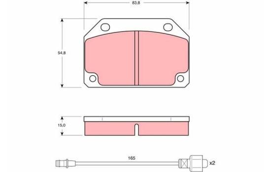 Kit de plaquettes de frein, frein à disque GDB241 TRW