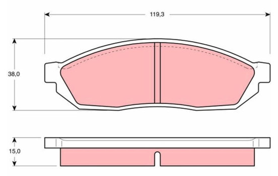 Kit de plaquettes de frein, frein à disque GDB254 TRW, Image 2