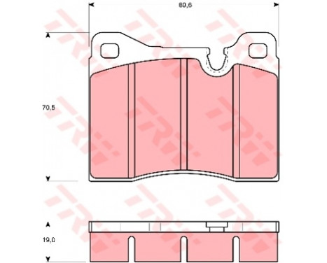 Kit de plaquettes de frein, frein à disque GDB261 TRW