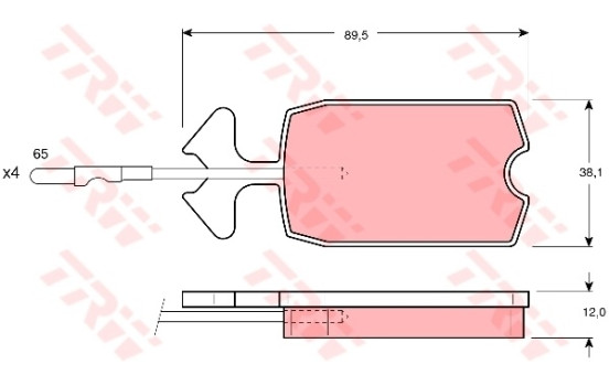 Kit de plaquettes de frein, frein à disque GDB277 TRW