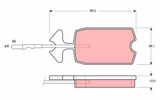 Kit de plaquettes de frein, frein à disque GDB277 TRW, Image 2