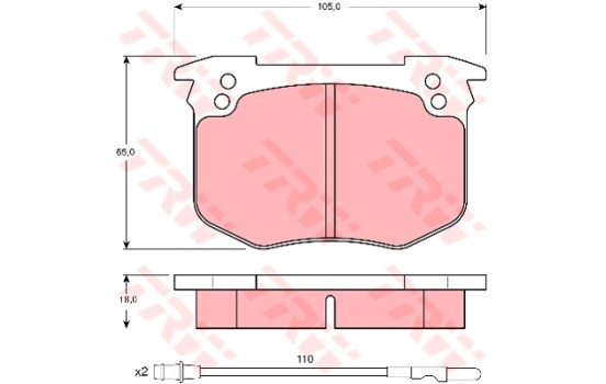 Kit de plaquettes de frein, frein à disque GDB280 TRW