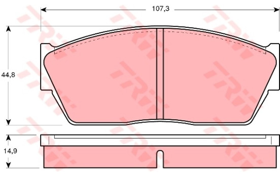 Kit de plaquettes de frein, frein à disque GDB284 TRW