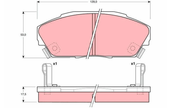 Kit de plaquettes de frein, frein à disque GDB3034 TRW, Image 2