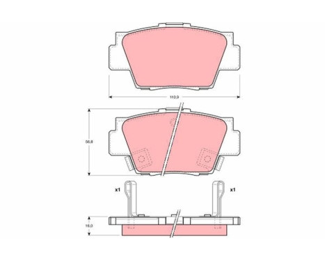 Kit de plaquettes de frein, frein à disque GDB3039 TRW