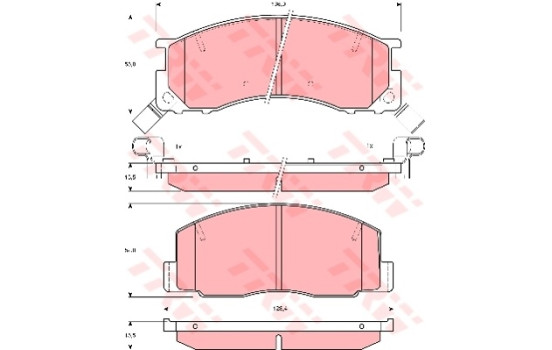 Kit de plaquettes de frein, frein à disque GDB3086 TRW