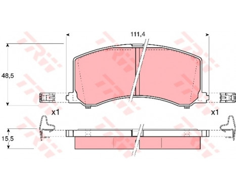 Kit de plaquettes de frein, frein à disque GDB3091 TRW