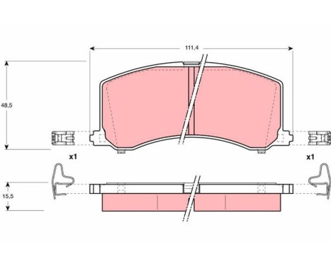 Kit de plaquettes de frein, frein à disque GDB3091 TRW, Image 2