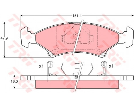 Kit de plaquettes de frein, frein à disque GDB3096 TRW