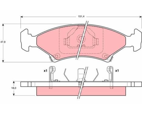 Kit de plaquettes de frein, frein à disque GDB3096 TRW, Image 2