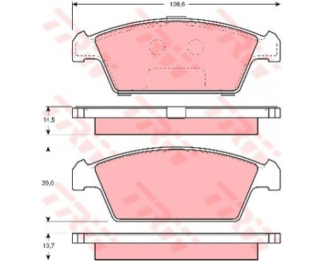 Kit de plaquettes de frein, frein à disque GDB3108 TRW