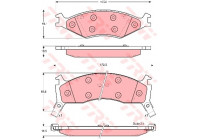 Kit de plaquettes de frein, frein à disque GDB3123 TRW