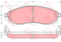Kit de plaquettes de frein, frein à disque GDB3124 TRW