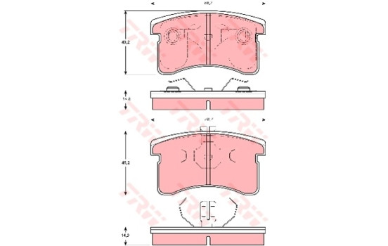 Kit de plaquettes de frein, frein à disque GDB3126 TRW