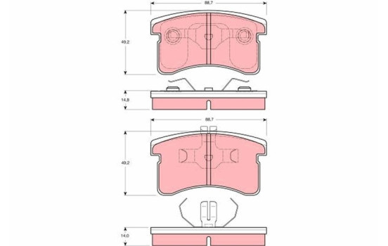 Kit de plaquettes de frein, frein à disque GDB3126 TRW, Image 2
