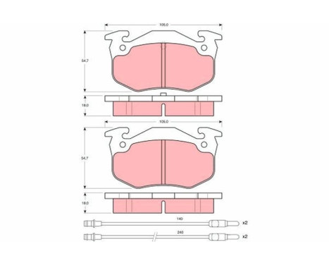 Kit de plaquettes de frein, frein à disque GDB313 TRW, Image 2