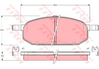 Kit de plaquettes de frein, frein à disque GDB3153 TRW