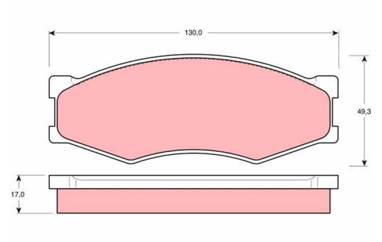 Kit de plaquettes de frein, frein à disque GDB318 TRW, Image 2