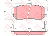 Kit de plaquettes de frein, frein à disque GDB3181 TRW