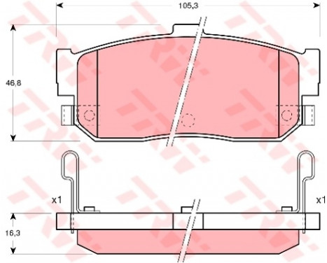 Kit de plaquettes de frein, frein à disque GDB3181 TRW