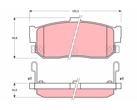 Kit de plaquettes de frein, frein à disque GDB3181 TRW, Image 2