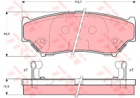 Kit de plaquettes de frein, frein à disque GDB3182 TRW