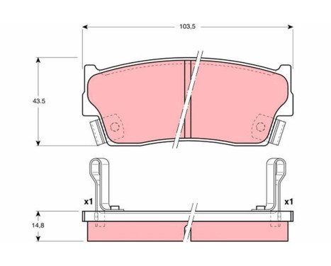 Kit de plaquettes de frein, frein à disque GDB3183 TRW, Image 2