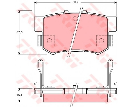 Kit de plaquettes de frein, frein à disque GDB3191 TRW