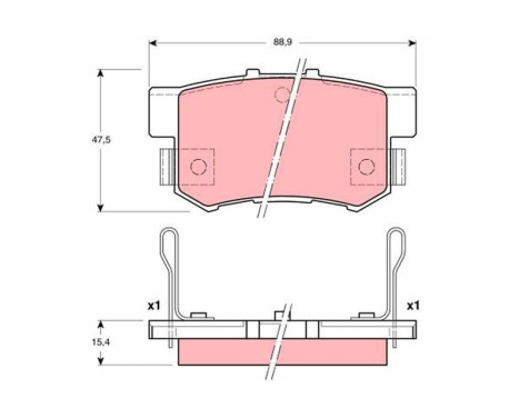 Kit de plaquettes de frein, frein à disque GDB3191 TRW, Image 2