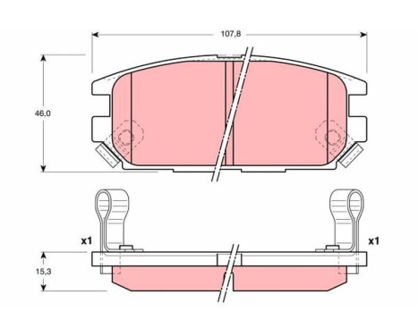 Kit de plaquettes de frein, frein à disque GDB3199 TRW, Image 2