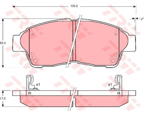 Kit de plaquettes de frein, frein à disque GDB3207 TRW