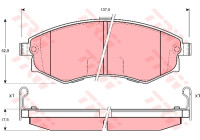 Kit de plaquettes de frein, frein à disque GDB3211 TRW