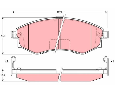 Kit de plaquettes de frein, frein à disque GDB3211 TRW, Image 2