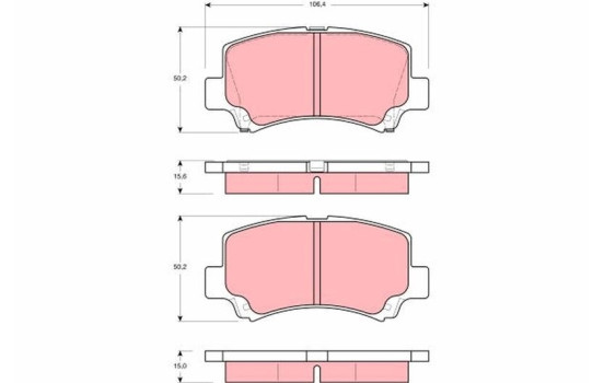 Kit de plaquettes de frein, frein à disque GDB3221 TRW, Image 2
