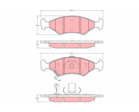 Kit de plaquettes de frein, frein à disque GDB3224 TRW, Image 2