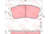 Kit de plaquettes de frein, frein à disque GDB3230 TRW