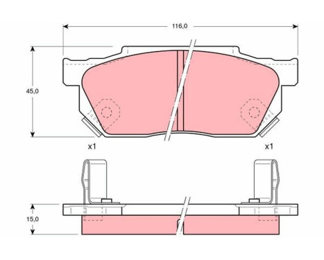 Kit de plaquettes de frein, frein à disque GDB325 TRW, Image 2