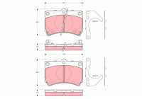Kit de plaquettes de frein, frein à disque GDB3252 TRW
