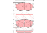 Kit de plaquettes de frein, frein à disque GDB3253 TRW