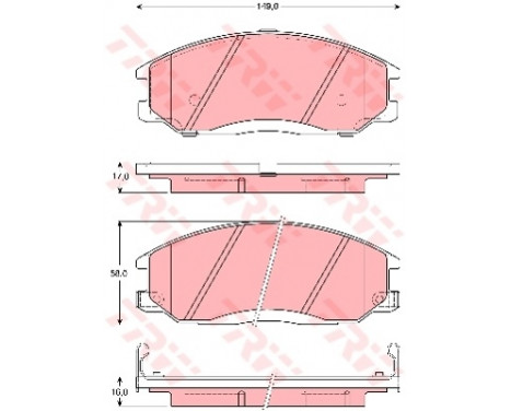 Kit de plaquettes de frein, frein à disque GDB3257 TRW