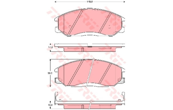 Kit de plaquettes de frein, frein à disque GDB3257 TRW