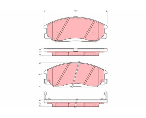 Kit de plaquettes de frein, frein à disque GDB3257 TRW, Image 2