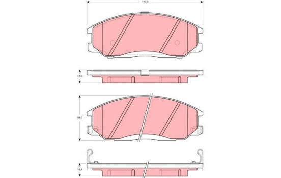 Kit de plaquettes de frein, frein à disque GDB3257 TRW, Image 2