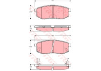 Kit de plaquettes de frein, frein à disque GDB3260 TRW