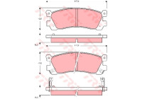 Kit de plaquettes de frein, frein à disque GDB3264 TRW