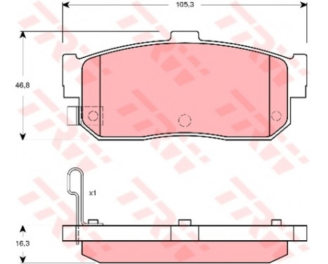 Kit de plaquettes de frein, frein à disque GDB3274 TRW