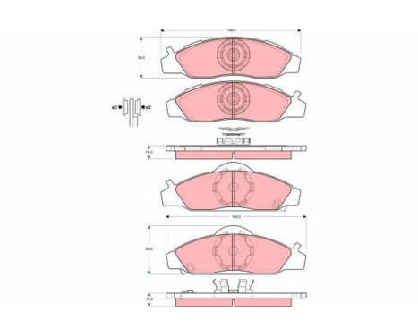 Kit de plaquettes de frein, frein à disque GDB3281 TRW, Image 2