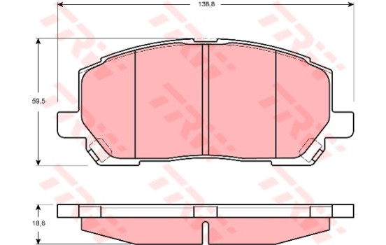 Kit de plaquettes de frein, frein à disque GDB3286 TRW