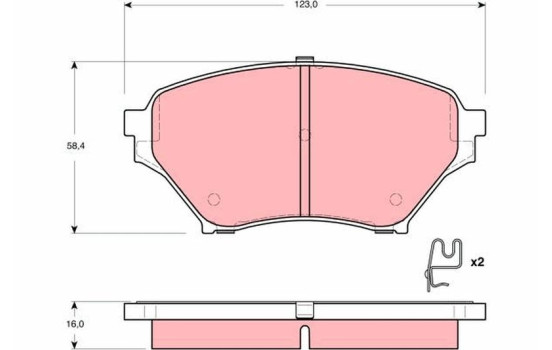 Kit de plaquettes de frein, frein à disque GDB3302 TRW