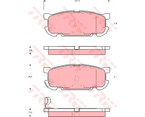 Kit de plaquettes de frein, frein à disque GDB3303 TRW